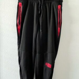 NBA Black Joggers with Red Accent Zippers